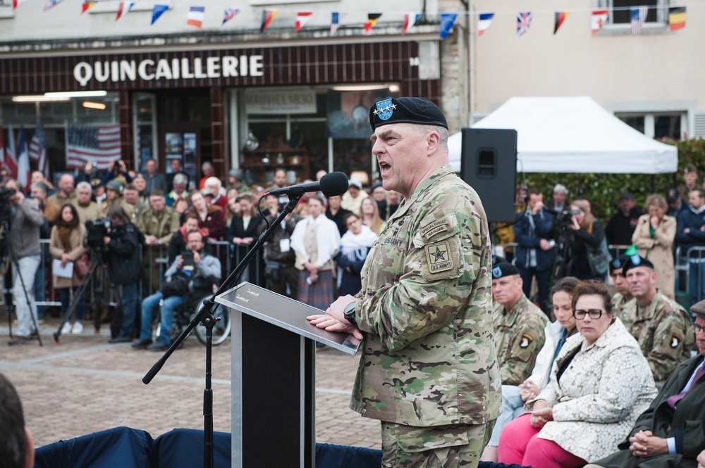 Army's Leader Delivers Powerful Speech in Carentan