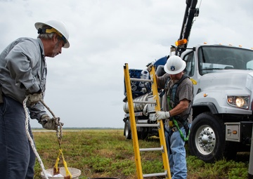 325 CES inspects airfield lighting