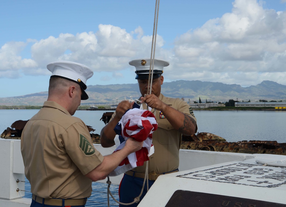 U.S. Marines raise flags for Wounded Warriors