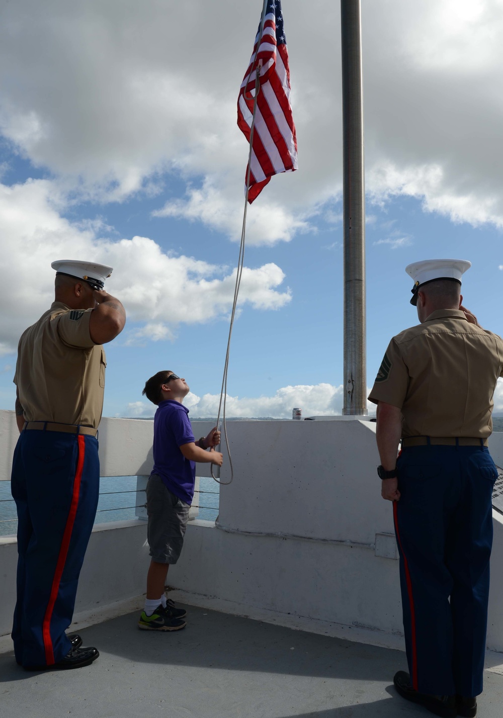 U.S. Marines raise flags for Wounded Warriors