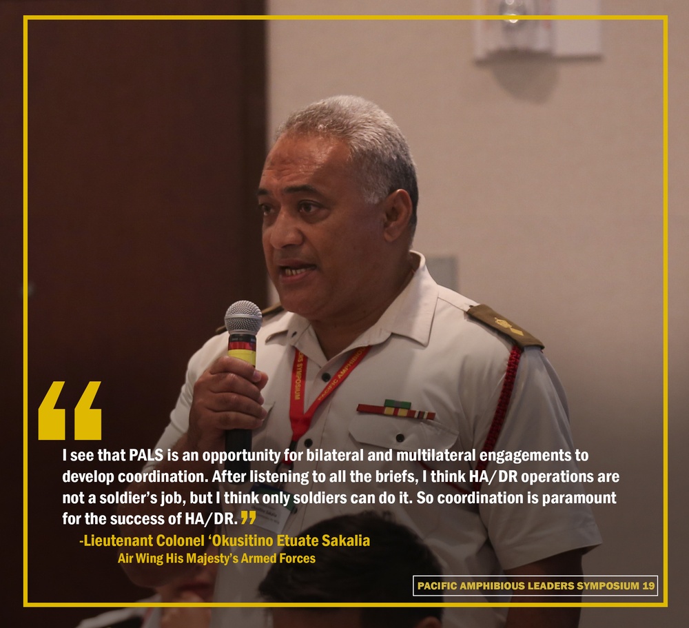 Pacific Amphibious Leaders Symposium 19 Lt. Col. ‘Okusitino Etuate Sakalia Photo Graphic