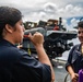 Sailor Aboard USS Harpers Ferry Practices Boatswain's Mate Pipe