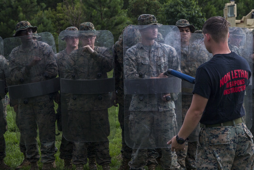 2nd Law Enforcement Battalion Trains The Battalion Landing Team 2/8 on Non-Lethal Training