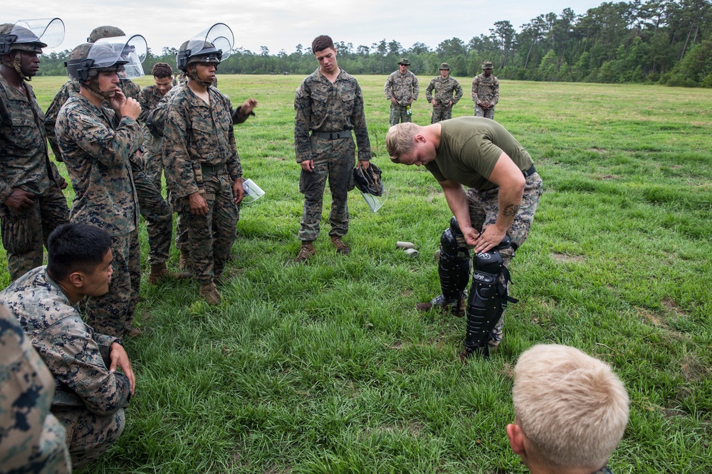 2nd Law Enforcement Battalion Trains The Battalion Landing Team 2/8 on Non-Lethal Training