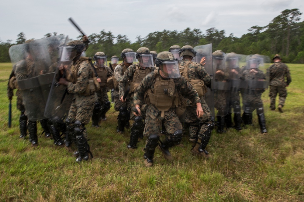 2nd Law Enforcement Battalion Trains The Battalion Landing Team 2/8 on Non-Lethal Training