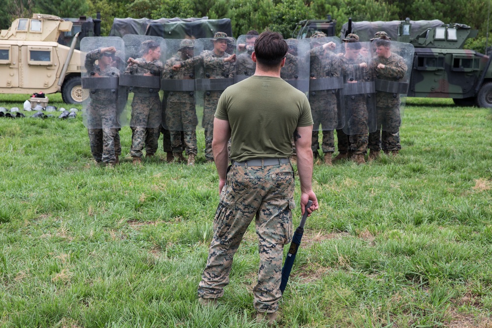 2nd Law Enforcement Battalion Trains The Battalion Landing Team 2/8 on Non-Lethal Training