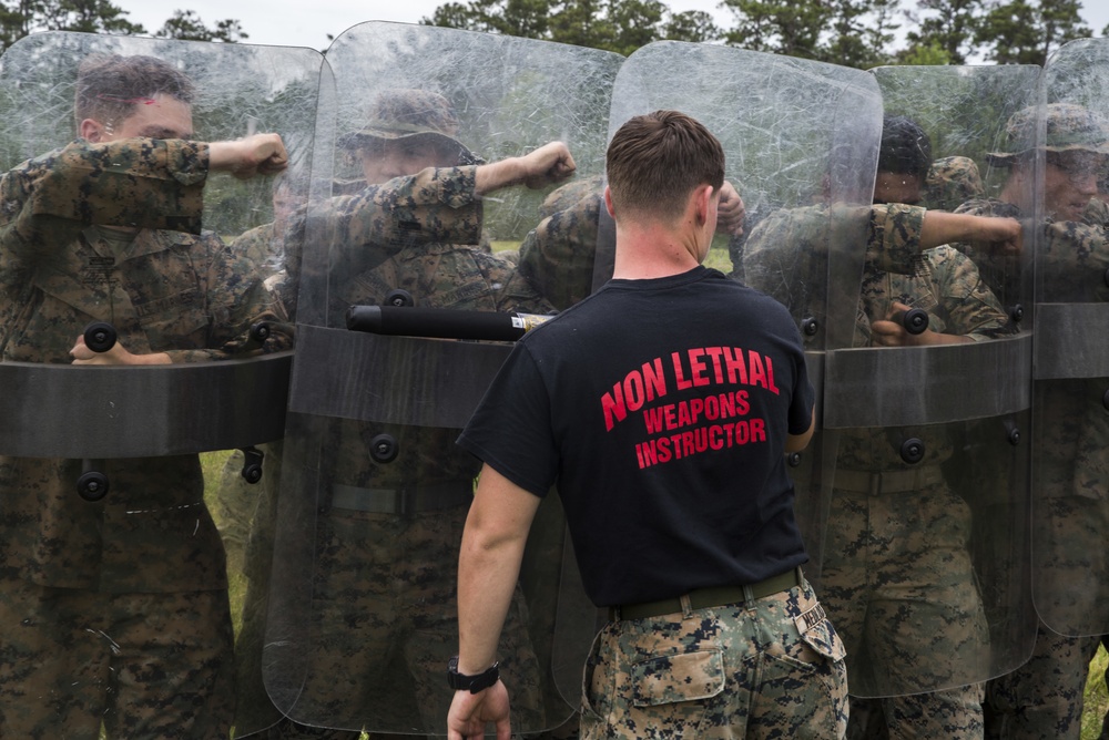 2nd Law Enforcement Battalion Trains The Battalion Landing Team 2/8 on Non-Lethal Training