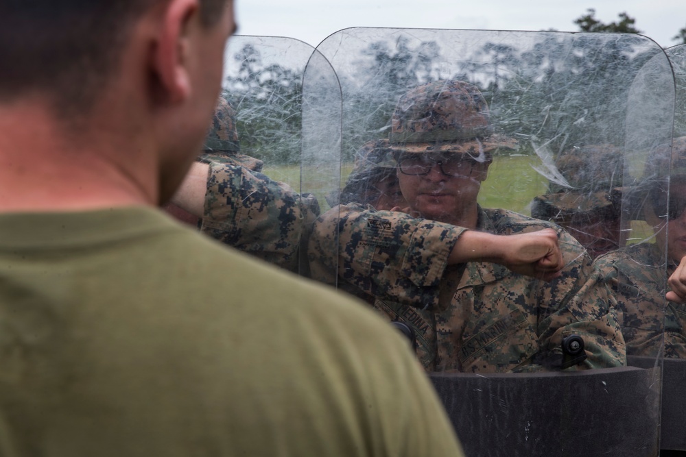 2nd Law Enforcement Battalion Trains The Battalion Landing Team 2/8 on Non-Lethal Training