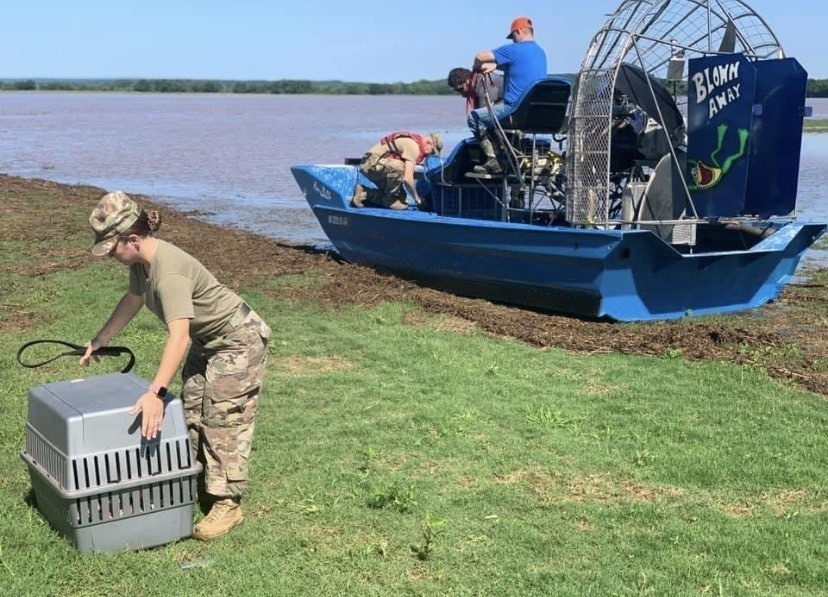 Oklahoma National Guard rescues flood victim and her animals