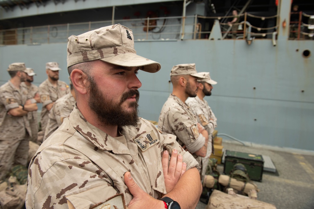 Spanish Marines embark on the USS Fort McHenry, BALTOPS 2019