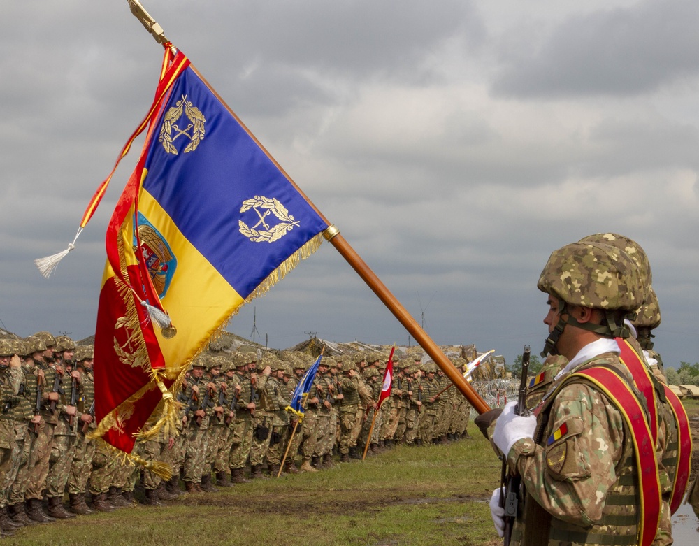 Soldiers participate in Saber Guardian 19 ceremony