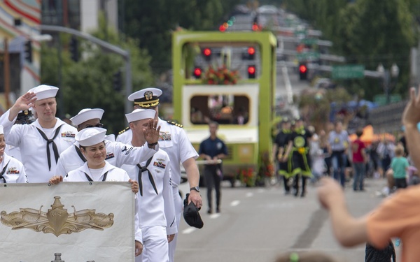 Sailors March in Portland Grand Floral Parade