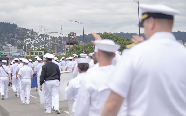 Sailors March in Portland Grand Floral Parade