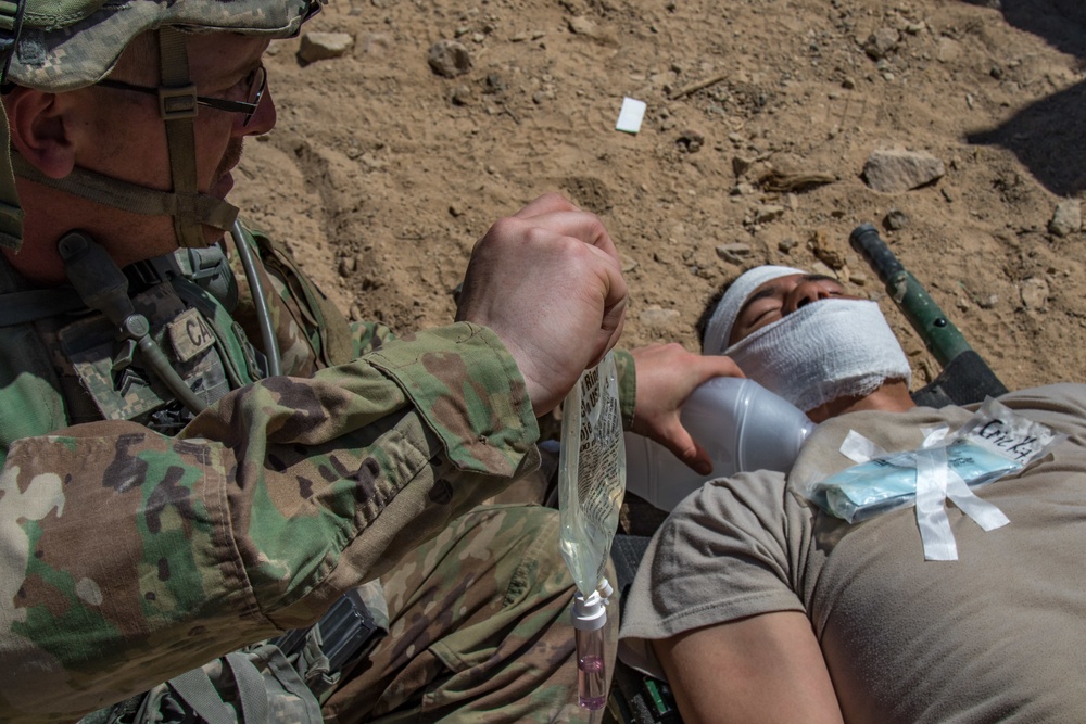 163rd Cavalry Regiment assists in a Mass Casualty Training Exercise at NTC