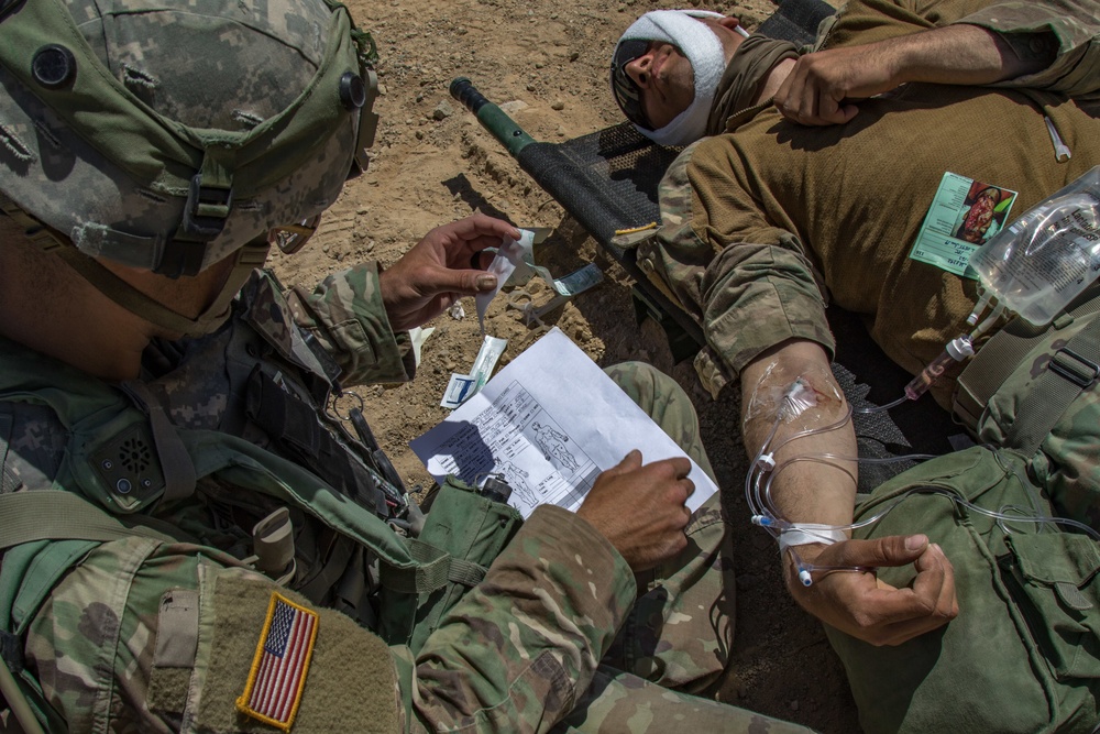 163rd Cavalry Regiment assists in a Mass Casualty Training Exercise at NTC