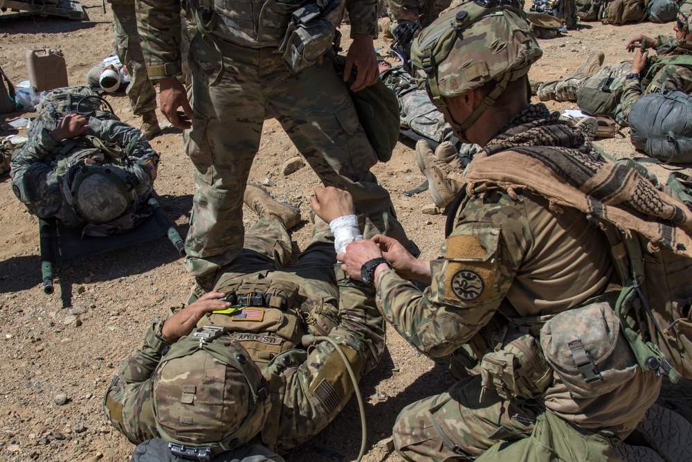 163rd Cavalry Regiment assists in a Mass Casualty Training Exercise at NTC