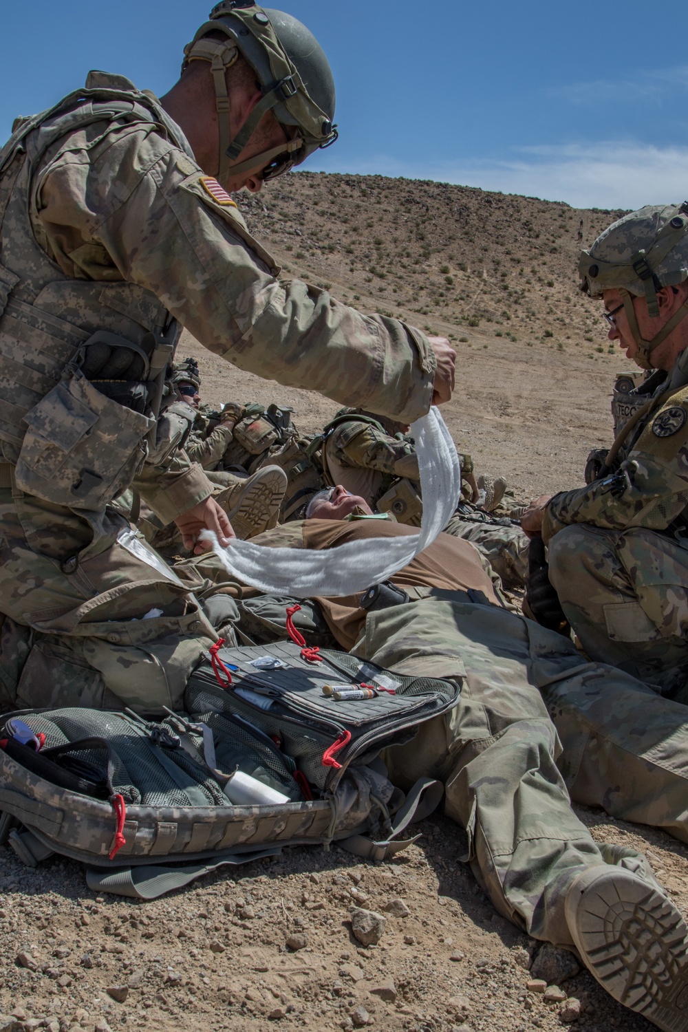 163rd Cavalry Regiment assists in a Mass Casualty Training Exercise at NTC