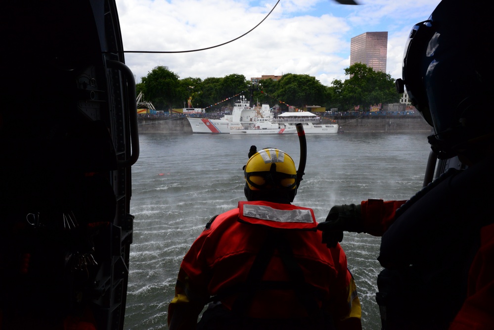 Coast Guard Performs Search and Rescue Demonstration at Portland Rose Festival