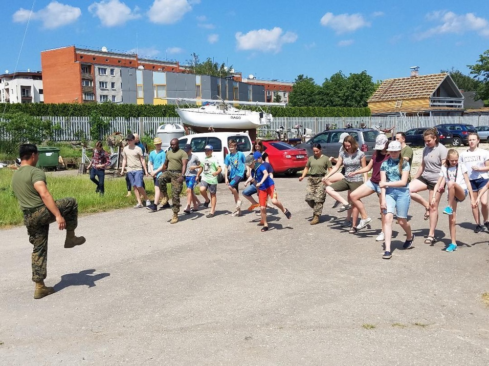 U.S. Marines and Soldiers visit Latvian Sea Scouts