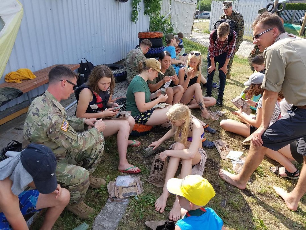 U.S. Marines and Soldiers visit Latvian Sea Scouts