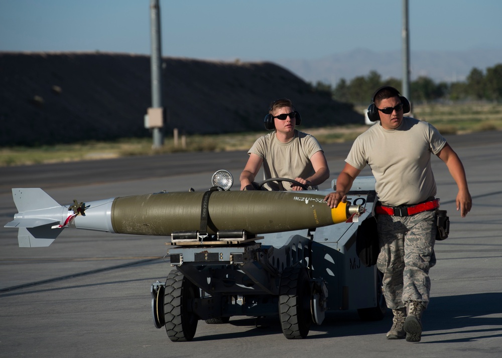 Loading bombs at Nellis AFB for Green Flag-West