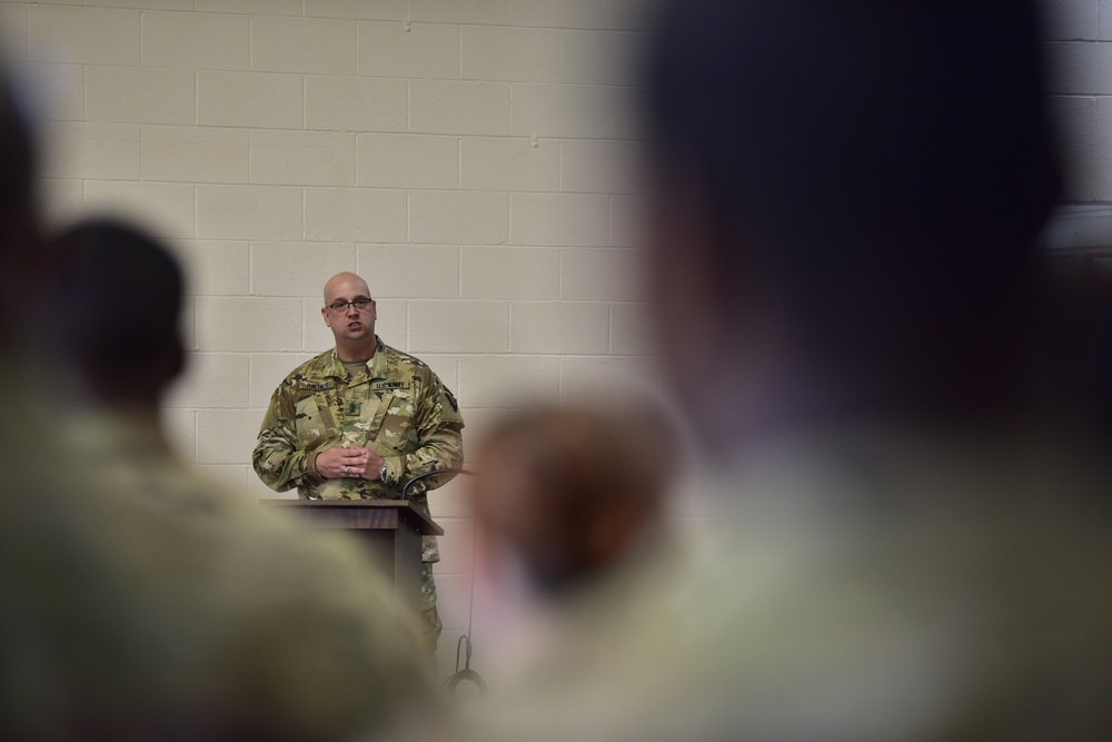 Sgt. Maj. Bill Rayner accepts new responsibility