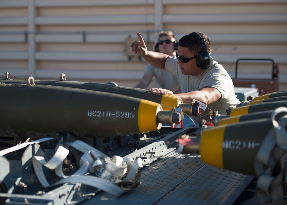 Loading bombs at Nellis AFB for Green Flag-West