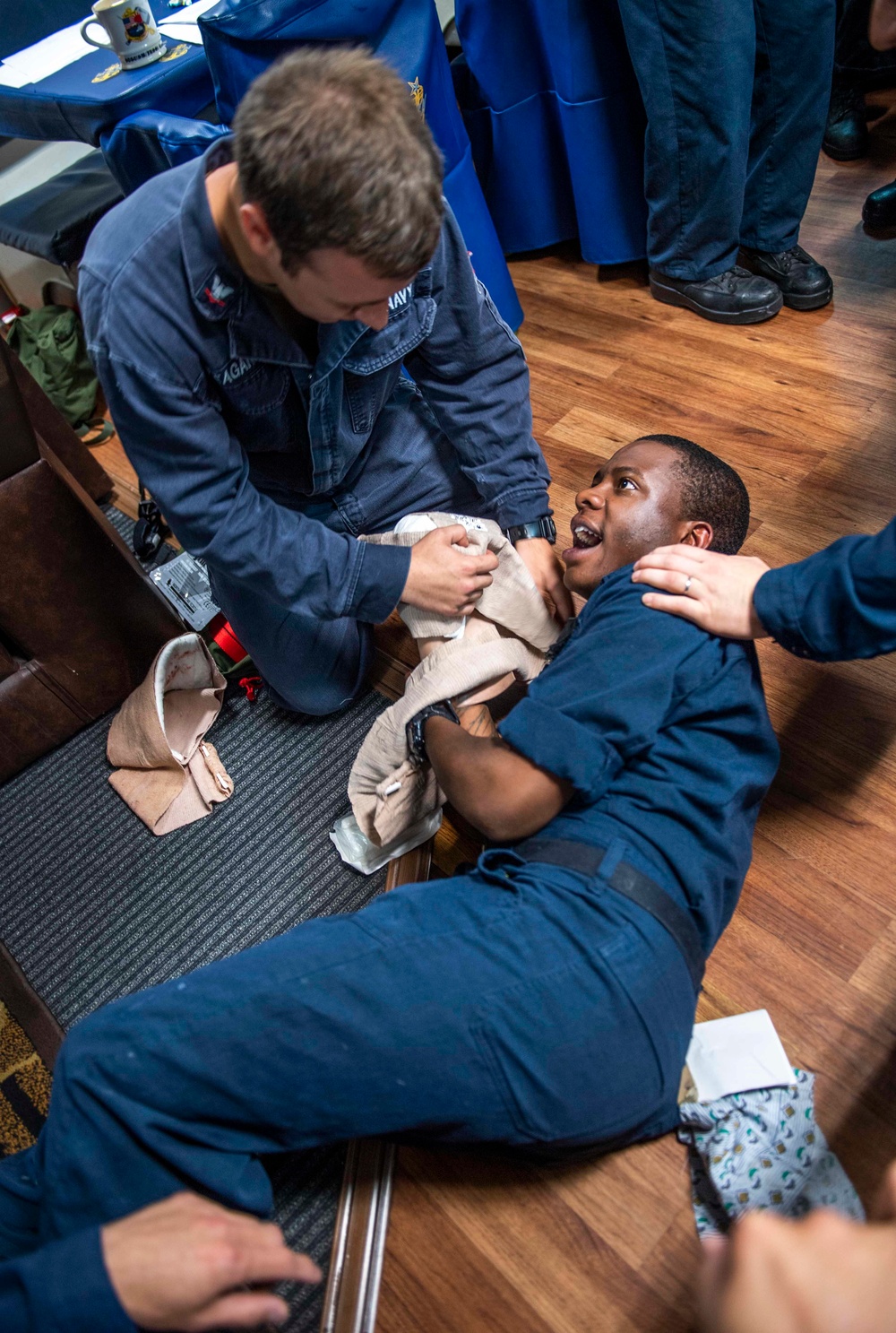 Emergency Medical Response Drill Counducted Aboard USS Curtis Wilbur (DDG 54)
