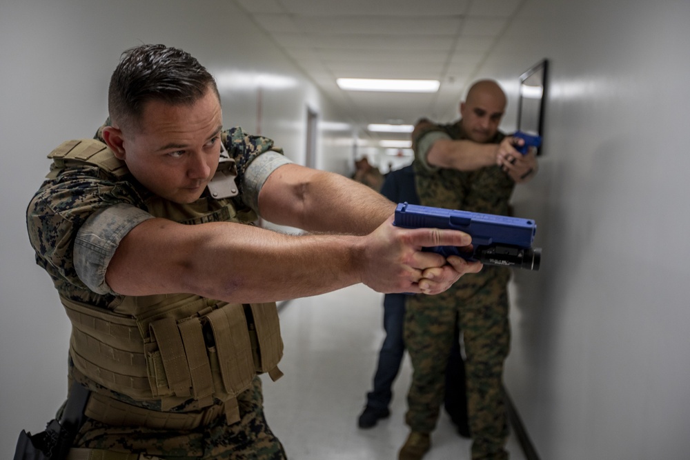 4th Civil Affairs Group Marines exercise active shooter emergency action plan