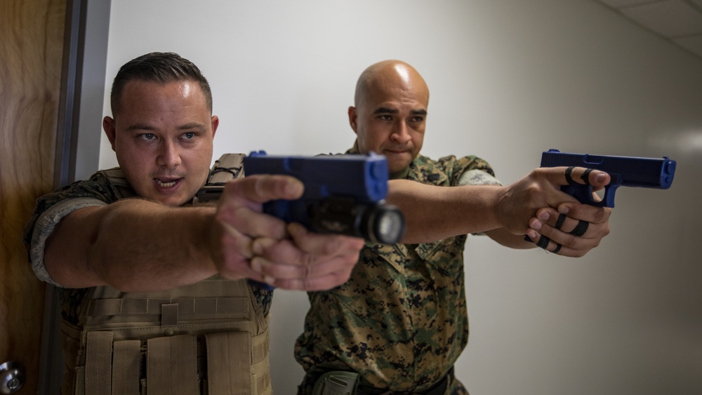 4th Civil Affairs Group Marines exercise active shooter emergency action plan