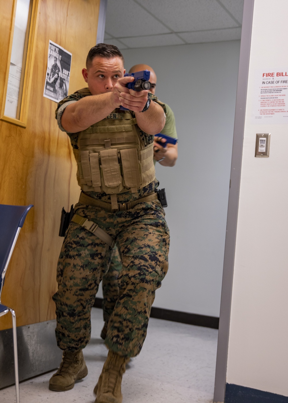 4th Civil Affairs Group Marines exercise active shooter emergency action plan