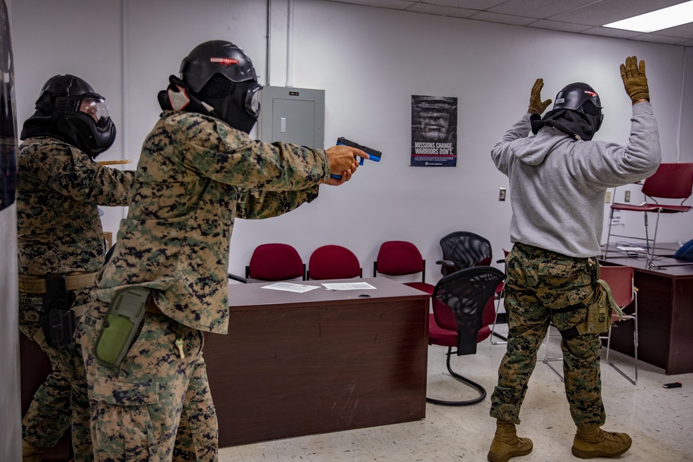 4th Civil Affairs Group Marines exercise active shooter emergency action plan