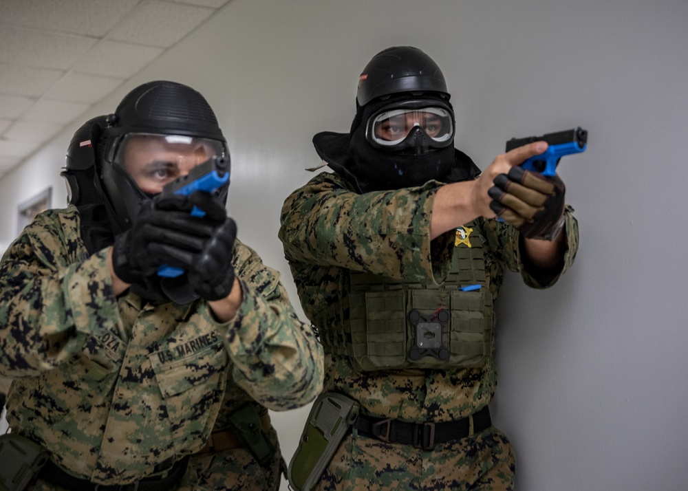 4th Civil Affairs Group Marines exercise active shooter emergency action plan