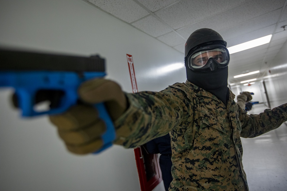 4th Civil Affairs Group Marines exercise active shooter emergency action plan