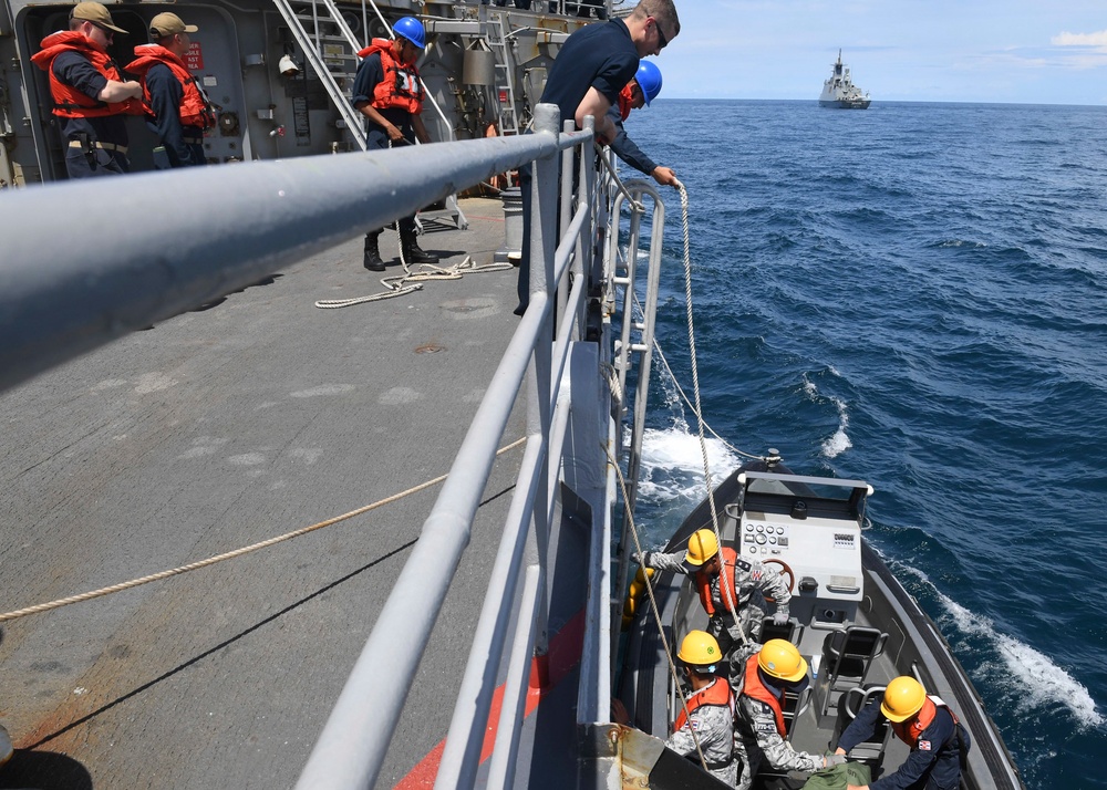 USS Antietam Partcipates in a Personnel Transfer with the Royal Thai Navy During CARAT