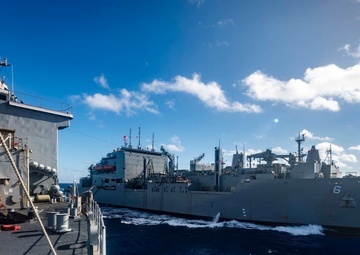 Replenishment-at-sea with USNS Amelia Earhart and USS Green Bay