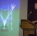 August Cole, co-author of “Ghost Fleet,” discusses future technological warfare with Marine information group in Okinawa