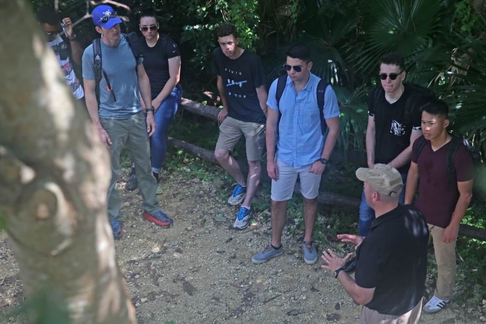 August Cole, co-author of “Ghost Fleet,” discusses future technological warfare with Marine information group in Okinawa