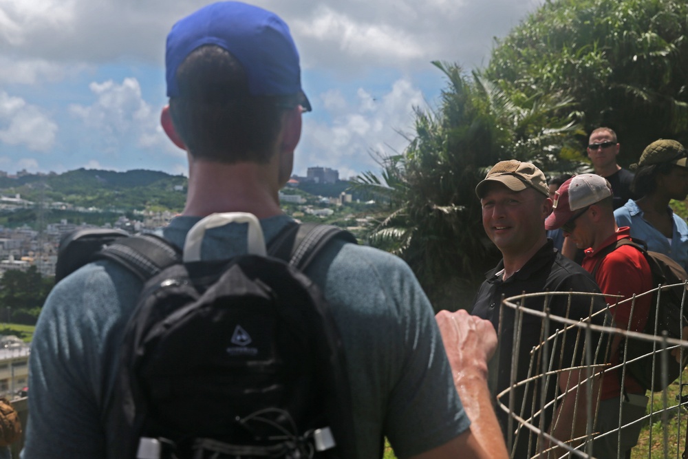 August Cole, co-author of “Ghost Fleet,” discusses future technological warfare with Marine information group in Okinawa