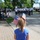 Two flags in her hair