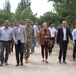 Key leaders from 141st MEB and Romania walk through military facility