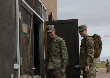 Maj. Gen Patrick Matlock speaks with troops