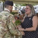 Kimberly LaNeve receives flowers at 7th ATC’s Change of Command ceremony