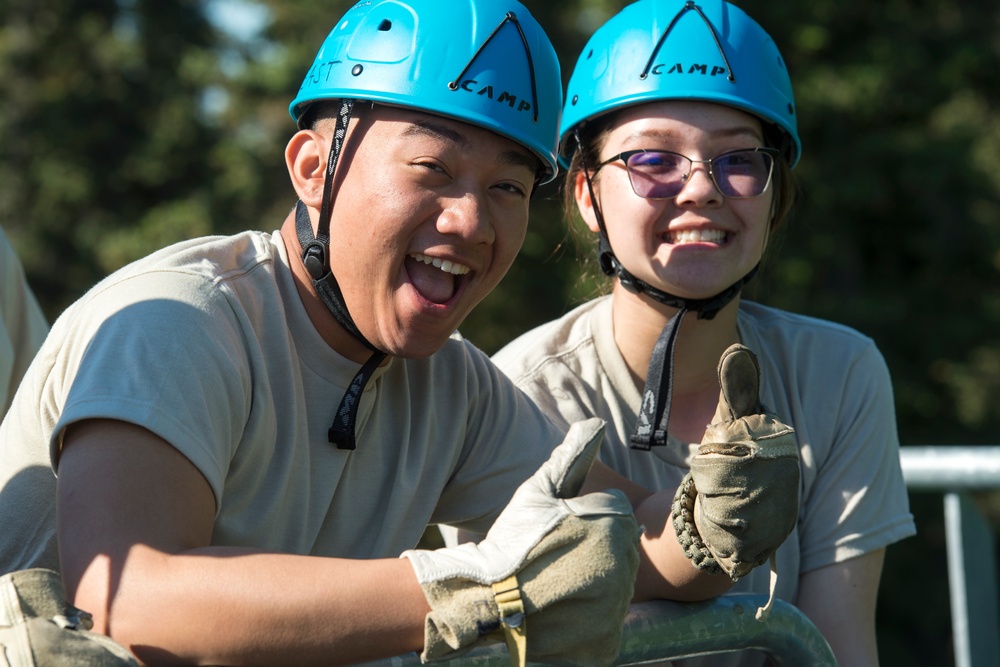 Air Force Junior Reserve Officer Training Corps (AFJROTC) participate in the Cadet Summer Leadership Course at JBER