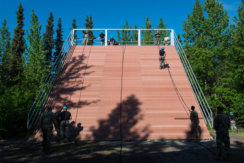 Air Force Junior Reserve Officer Training Corps (AFJROTC) participate in the Cadet Summer Leadership Course at JBER