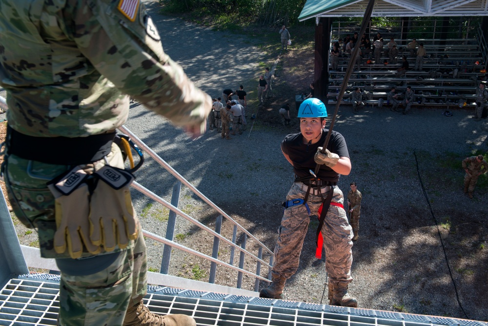 Air Force Junior Reserve Officer Training Corps (AFJROTC) participate in the Cadet Summer Leadership Course at JBER