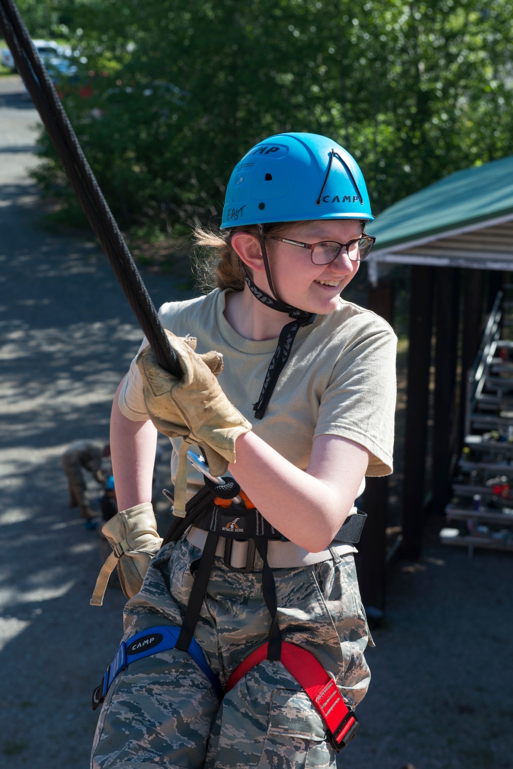 Air Force Junior Reserve Officer Training Corps (AFJROTC) participate in the Cadet Summer Leadership Course at JBER