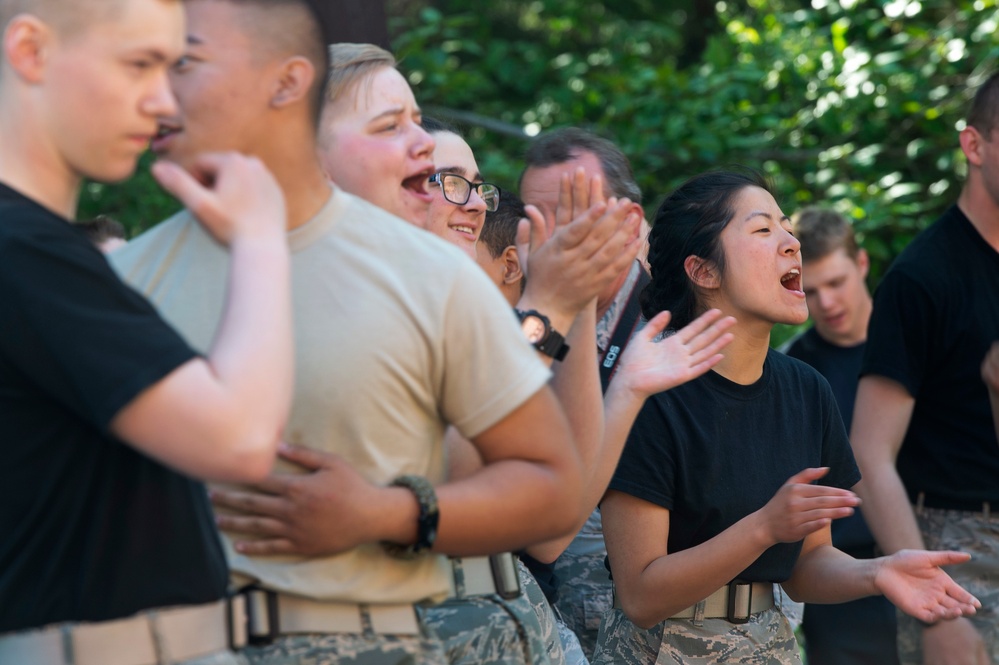 Air Force Junior Reserve Officer Training Corps (AFJROTC) participate in the Cadet Summer Leadership Course at JBER