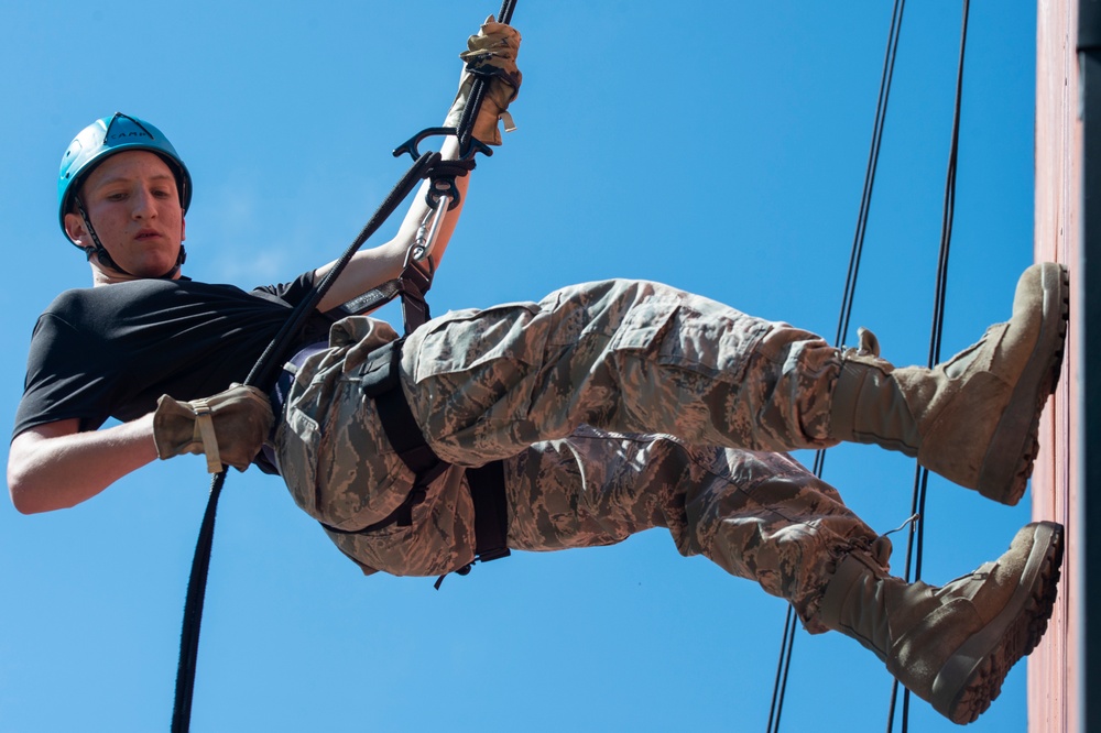 Air Force Junior Reserve Officer Training Corps (AFJROTC) participate in the Cadet Summer Leadership Course at JBER