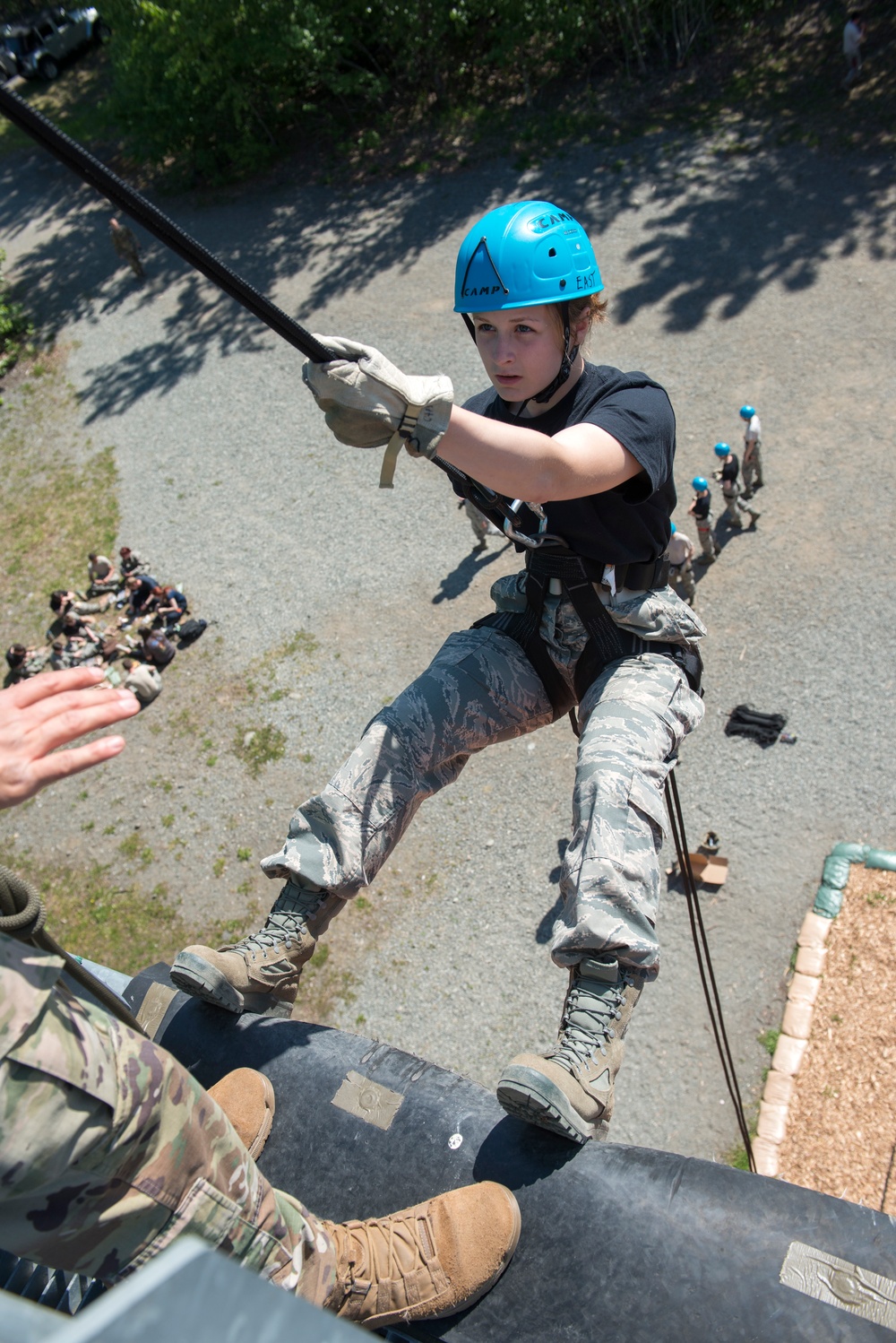 Air Force Junior Reserve Officer Training Corps (AFJROTC) participate in the Cadet Summer Leadership Course at JBER